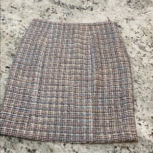 Brooks Brothers Skirt, Light Multi-Color Tweed Sz2